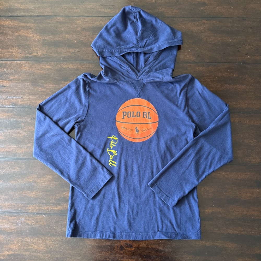 Polo by Ralph Lauren Basketball Graphic Long Sleeve Hooded Tee